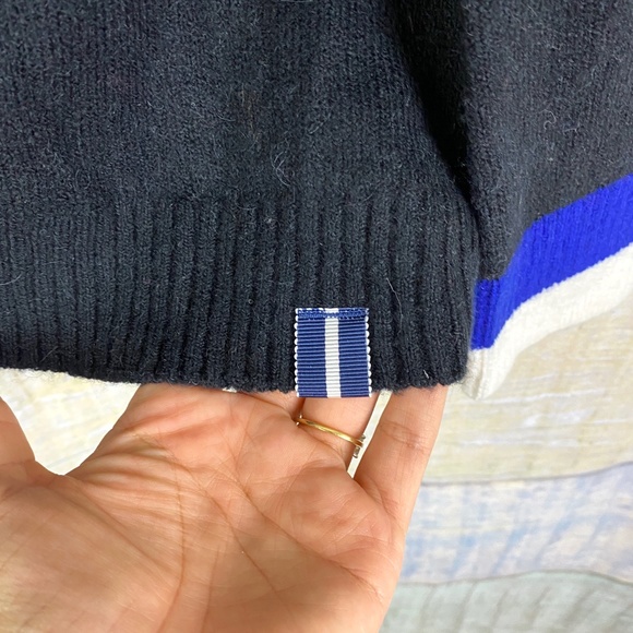 Nordstrom COURT & ROWE Belle Noel Varsity Cardigan Black Sweater in Rich… - Picture 6 of 9